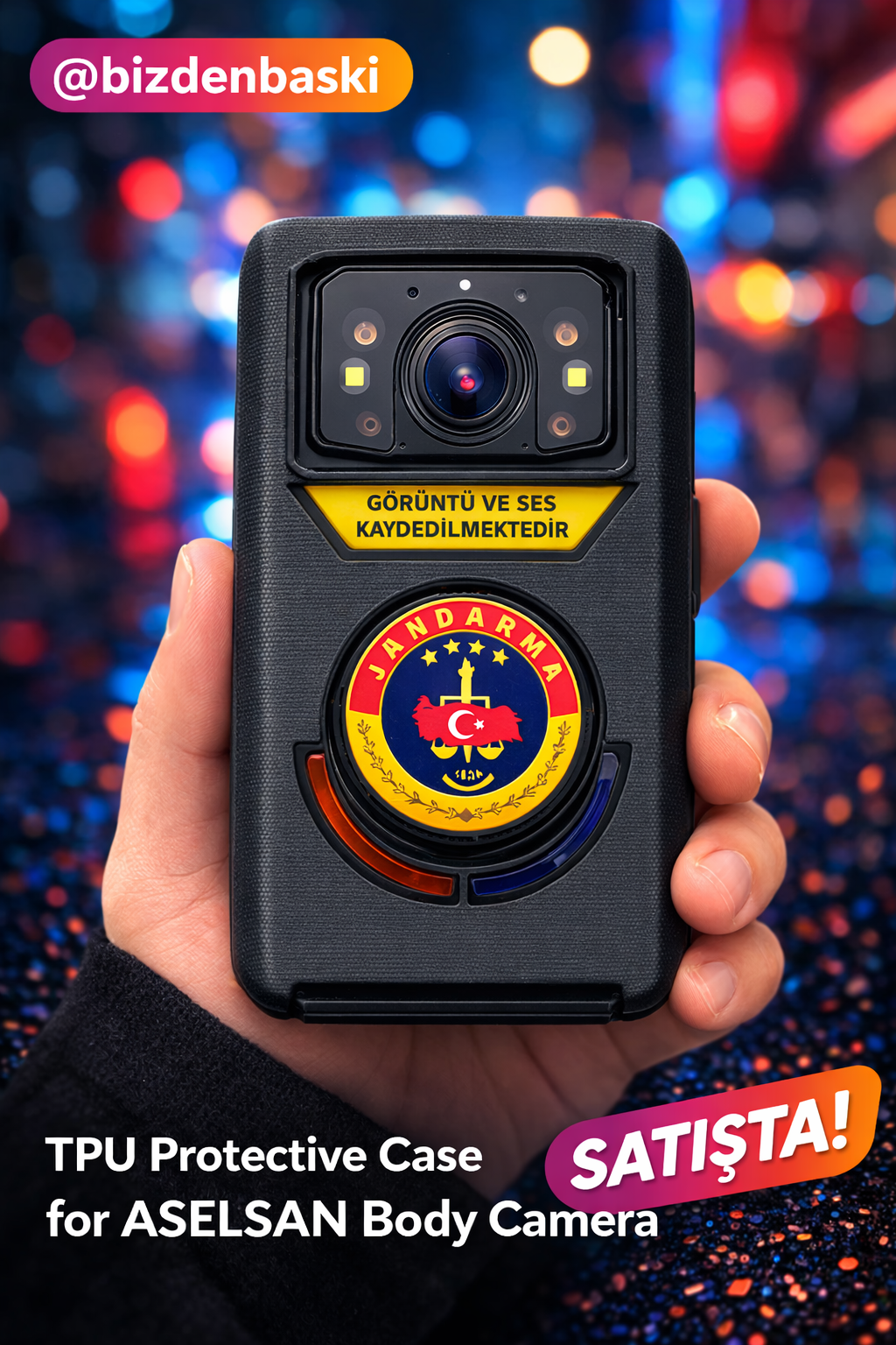 Polis ve Jandarma Yaka Kamerası TPU Koruma Kılıfı – Darbe Emici Esnek Kılıf